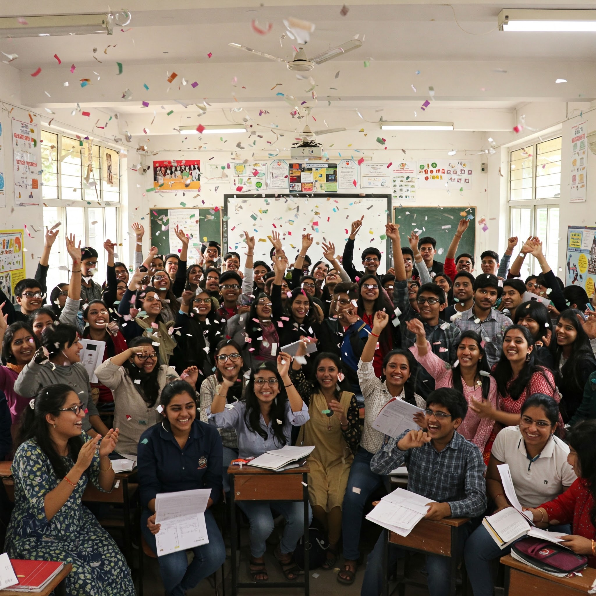 Students celebrating success